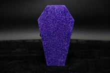 Load image into Gallery viewer, The Pumpkin King Glitter Coffin (Purple)