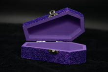 Load image into Gallery viewer, The Pumpkin King Glitter Coffin (Purple)