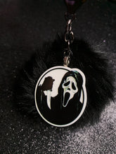 Load image into Gallery viewer, Ghostface Circle Pom Pom Keychain
