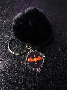 Mini Halloween Pom Pom Keychain