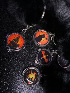 Mini Halloween Pom Pom Keychain