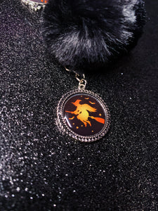Mini Halloween Pom Pom Keychain