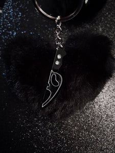 Ghost Knife Pom Pom Keychain