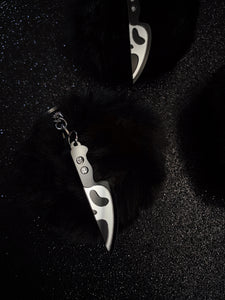 Ghost Knife Pom Pom Keychain