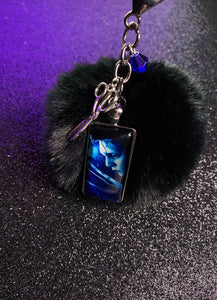 Edward Scissorhands Pom Pom Keychain