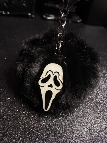 Ghostface Pom Pom Keychain