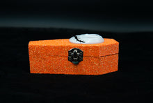 Load image into Gallery viewer, The Pumpkin King Glitter Coffin (Orange)