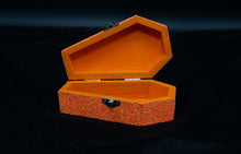 Load image into Gallery viewer, The Pumpkin King Glitter Coffin (Orange)