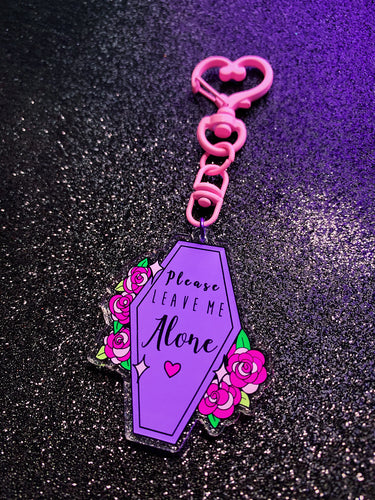 Please Leave Me Alone Heart Keychain