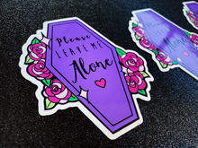 Load image into Gallery viewer, Please Leave Me Alone Coffin Sticker